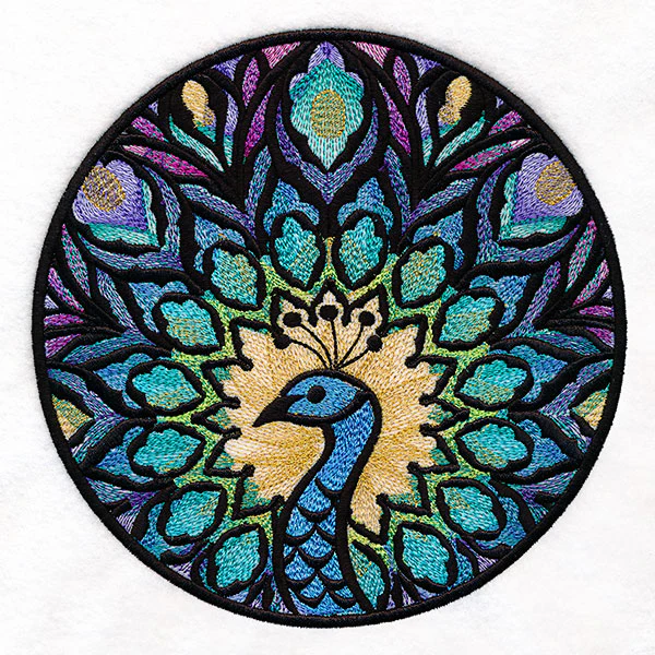 Mystical Stained Glass Peacock - Image 3