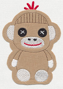 Noggin Nanimals - Sock Monkey (Applique) - Image 2