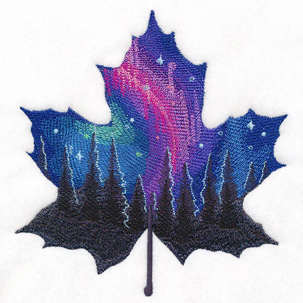 Northern Lights Maple Leaf Silhouette - Image 2