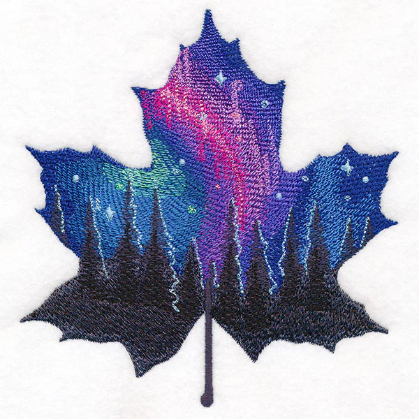 Northern Lights Maple Leaf Silhouette - Image 3