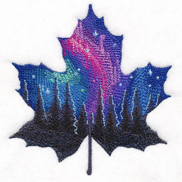 Northern Lights Maple Leaf Silhouette - Image 4