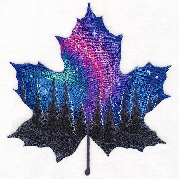 Northern Lights Maple Leaf Silhouette - Image 5