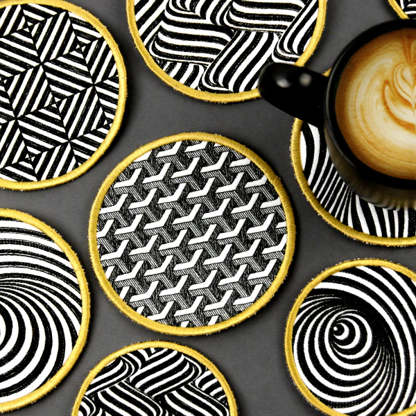 Optical Illusion Circle Coaster 6 (In-the-Hoop) - Image 2