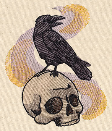 Painted Skull and Raven - Image 2