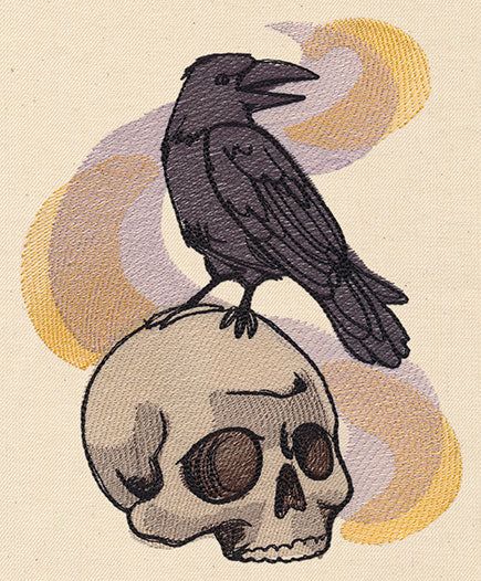 Painted Skull and Raven - Image 4