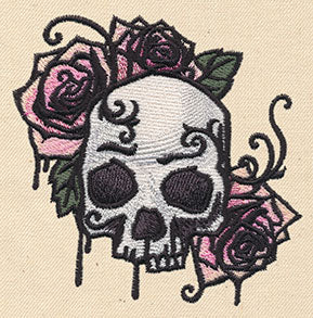 Painted Skull and Roses - Image 3