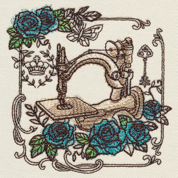 Parisian Sewing Machine and Roses - Image 5