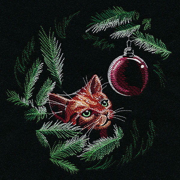 Peeking Christmas Tree Cat & Ornament - Image 3