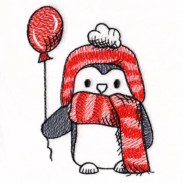 Penguin in Winter - Holding a Balloon - Image 3