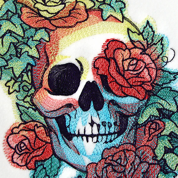 Roses & Rainbows Skull - Image 4