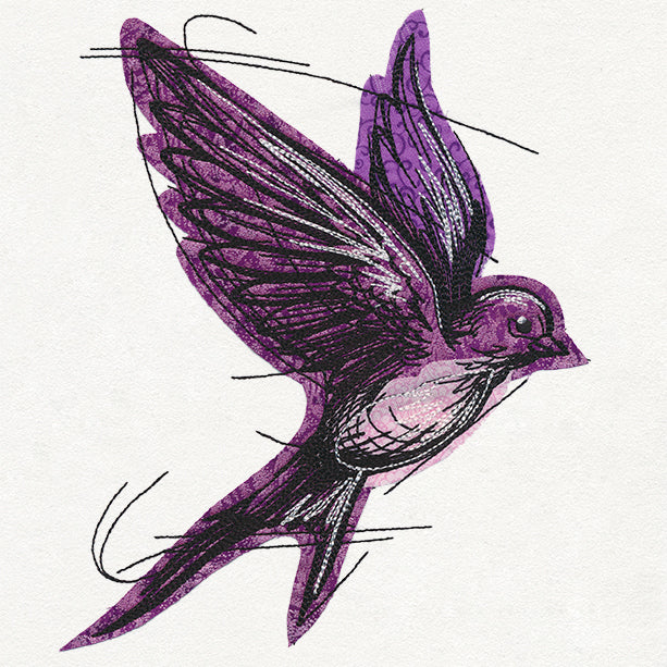 Sketched Swallow (Applique) - Image 5