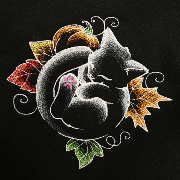 Snoozy Autumn Glow Cat - Image 2