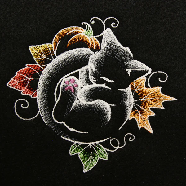 Snoozy Autumn Glow Cat - Image 8