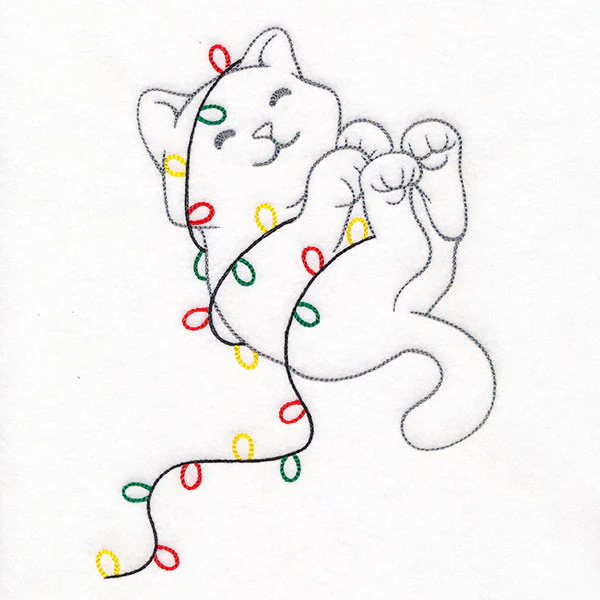 Tangled Up in Christmas Lights Cat - Image 2