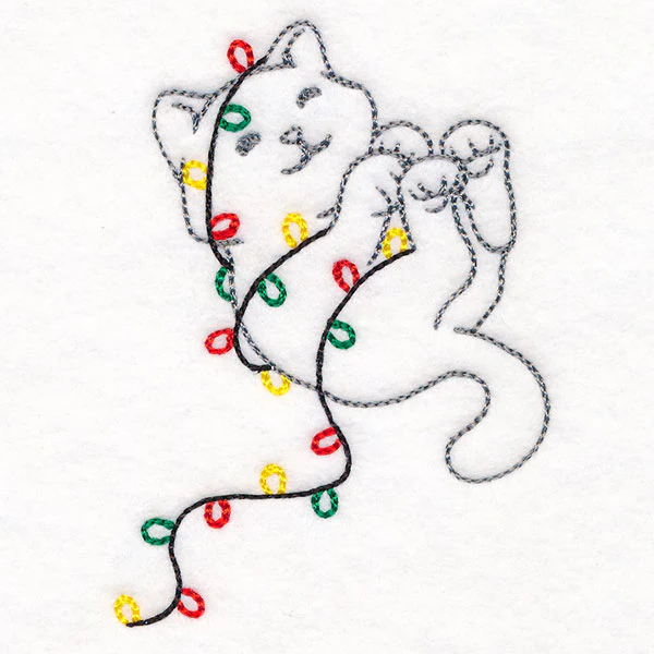 Tangled Up in Christmas Lights Cat - Image 4