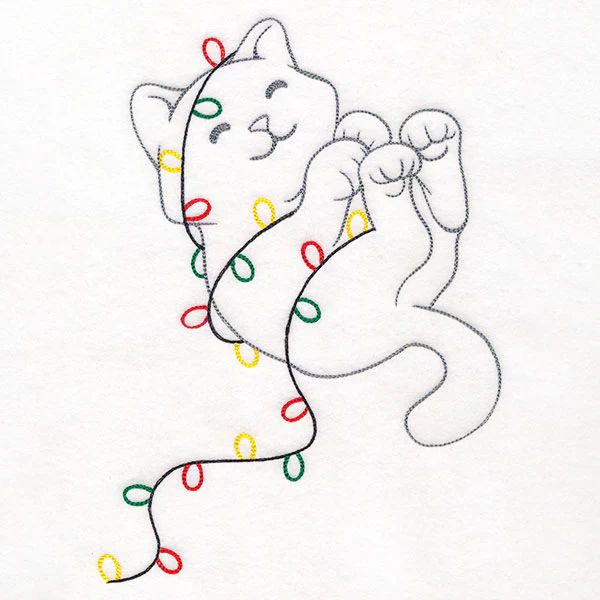 Tangled Up in Christmas Lights Cat - Image 5