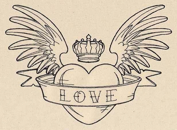 Thread Tattoos - Winged Heart