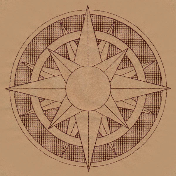 Trapunto Sun Medallion