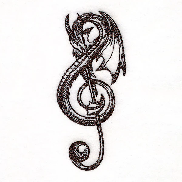 Treble Clef Dragon Etching - Image 11