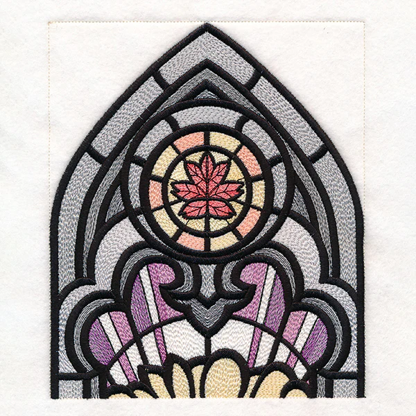 Stained Glass Fall Cathedral Scene - Image 5