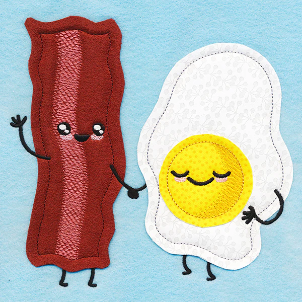 We Go Together Like Eggs & Bacon (Applique)